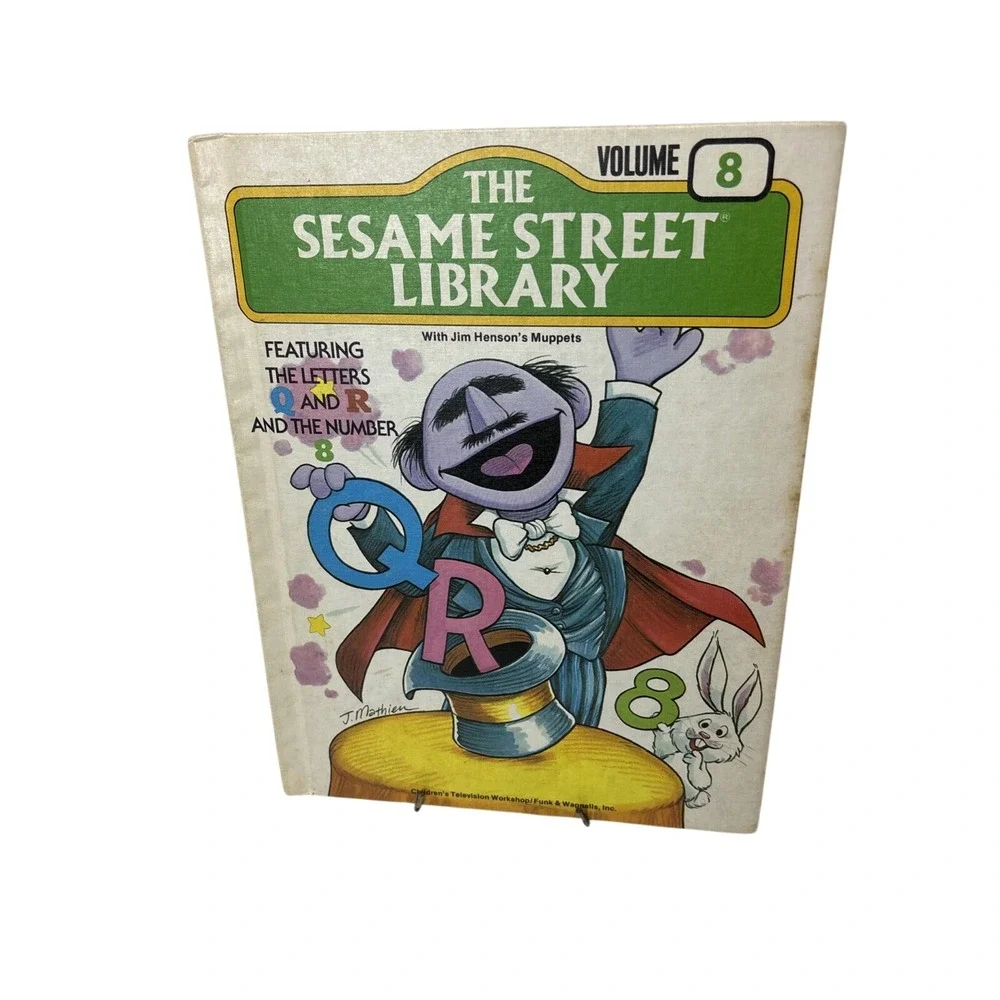 Vintage‎ Sesame Street Library Books Lot Volumes 4 7 8 Funk & Wagnalls Muppets